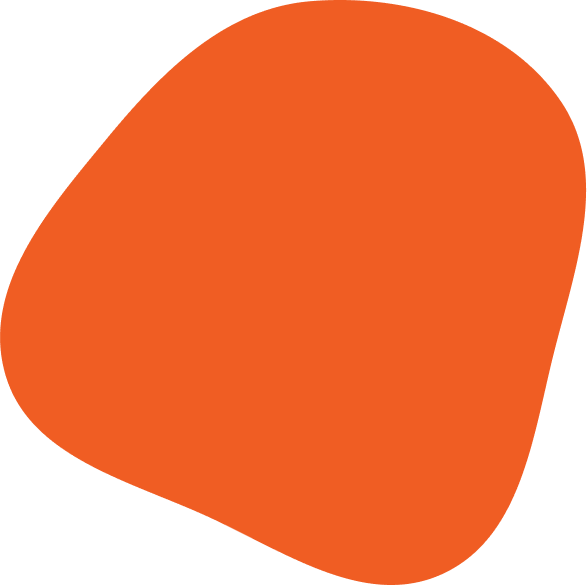 orange blob used as a website design accent